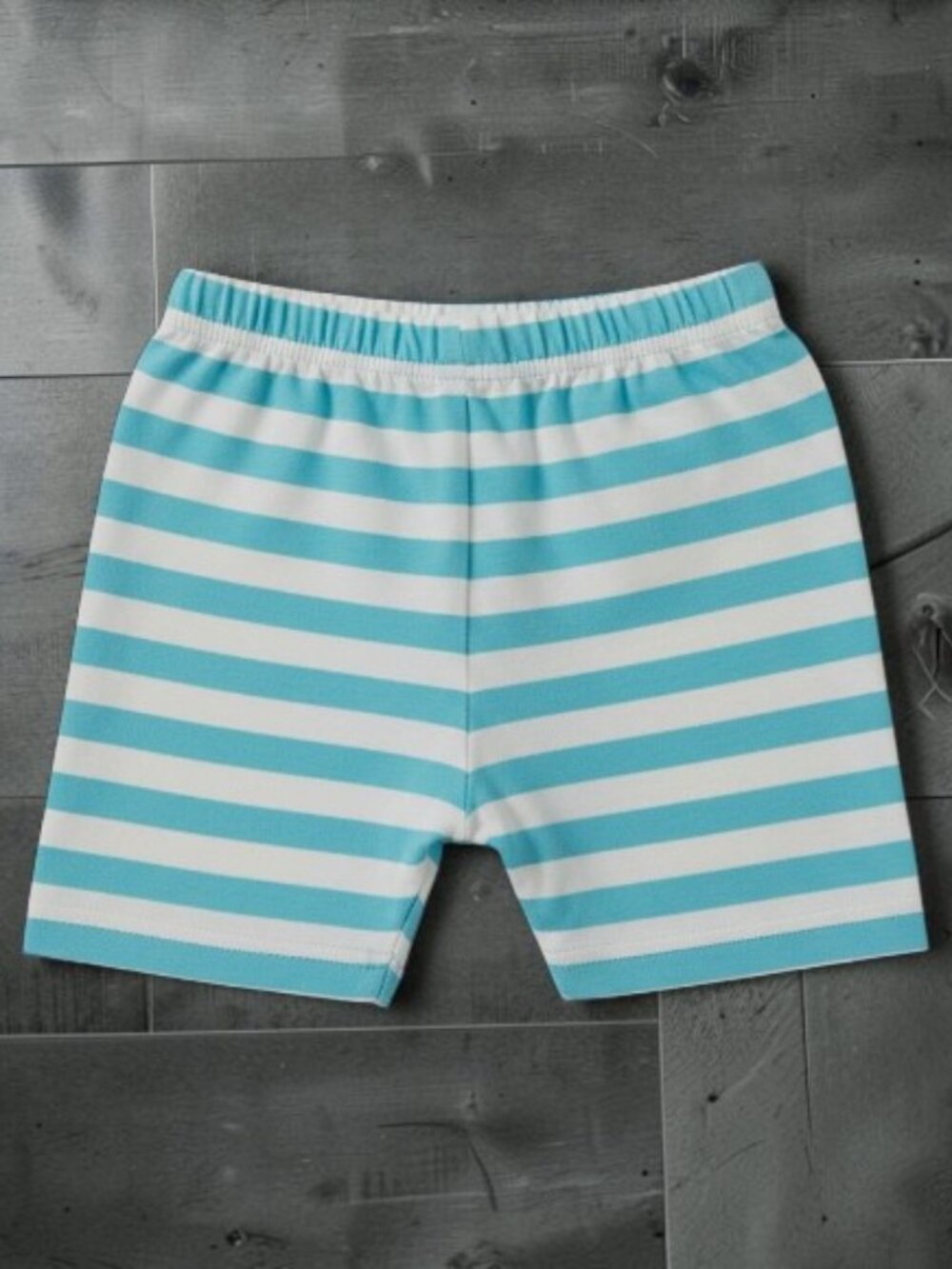 B💲2 💥♻ Bobby Brooks White & Cyan Blue Striped Shorts | Size 3T | 0007